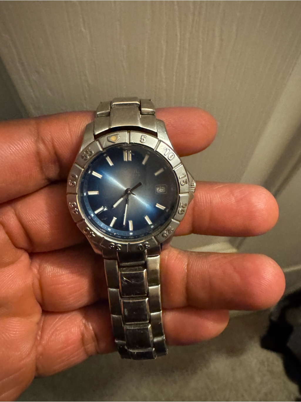 Fossil Men&acirc;s Blue Dial Stainless Steel Quartz Date